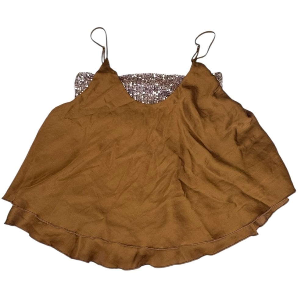 Free people. Women's Mustard Spaghetti Strap Top - Picture 3 of 6